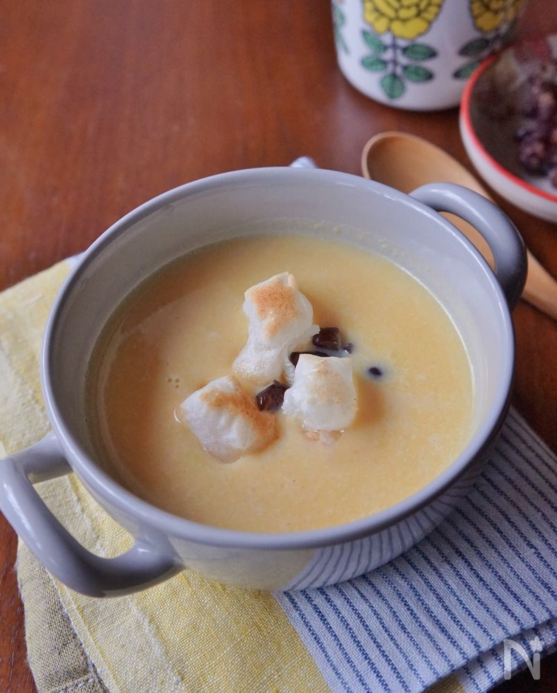 おせちリメイク・芋餡栗きんとんのおしるこ風