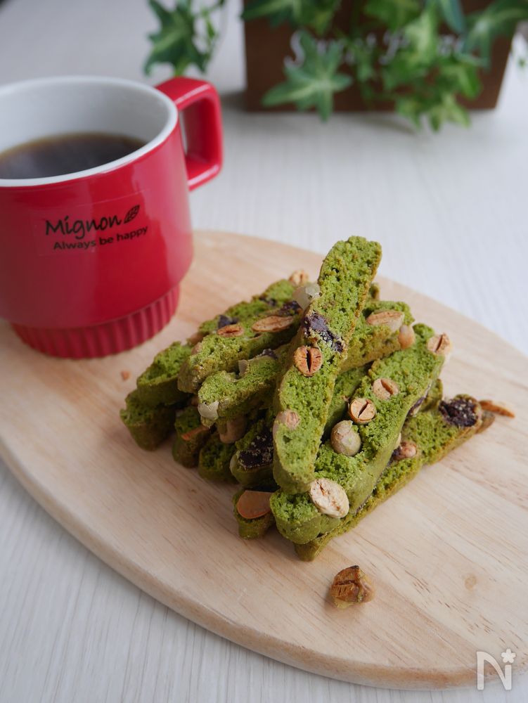 福豆が香ばしい抹茶チョコの米粉ビスコッティ