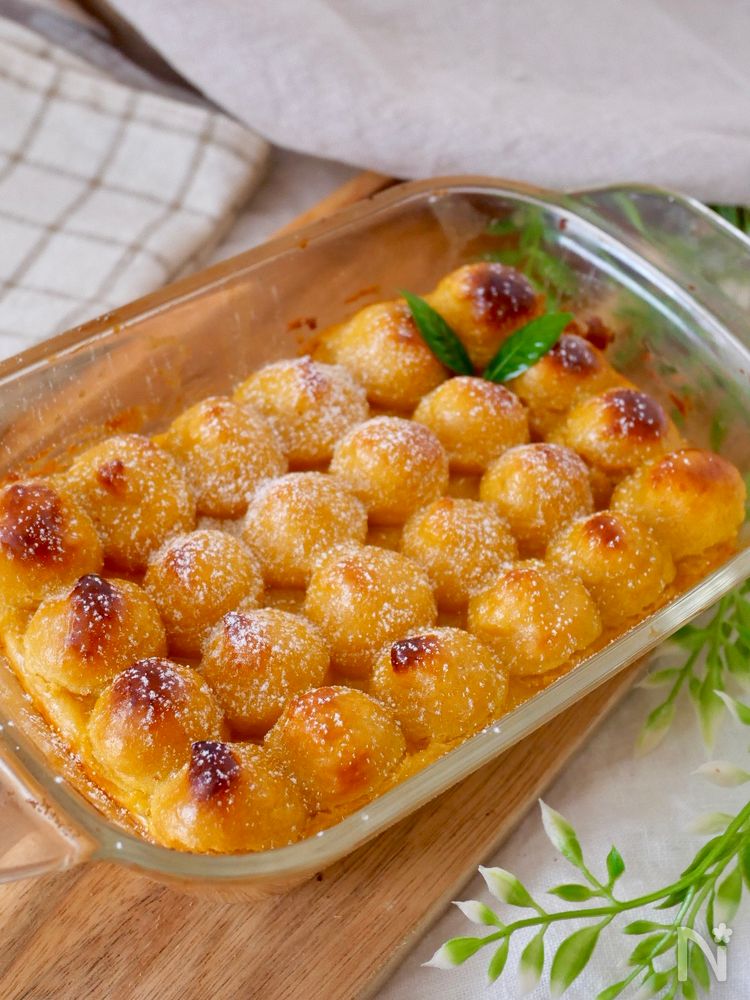 耐熱容器に入ったアップルスイートポテト