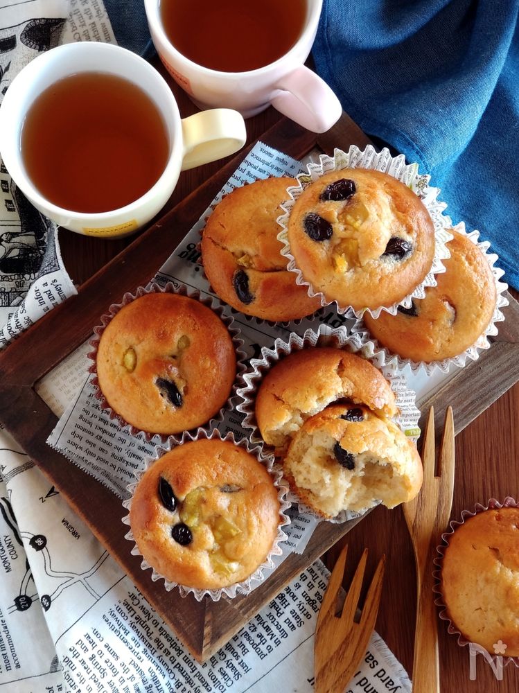 おせちリメイク 黒豆きんとんマフィン。