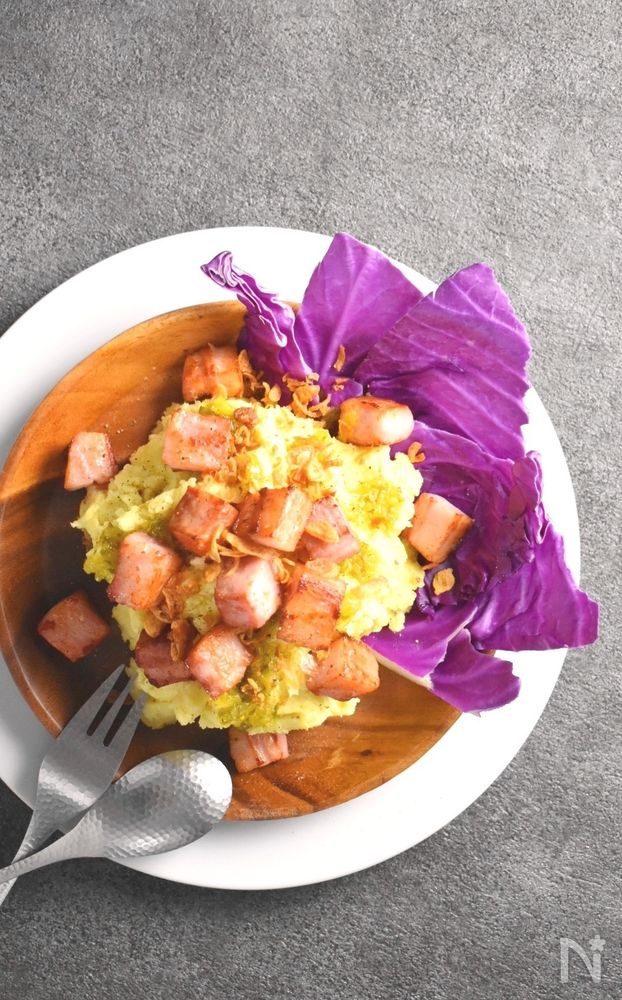 大人のブロックベーコンポテサラ